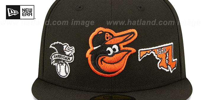 Baltimore Orioles TRIPLE THREAT IDENTITY Black Fitted Hat by New Era