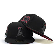 Black Los Angeles Angels Red Bottom 50th Anniversary New Era Fitted Cap