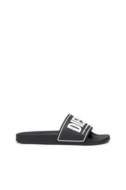 DIESEL SA-MAYEMI-POOL SLIDES WITH 3D LOGO "BLACK & WHITE"