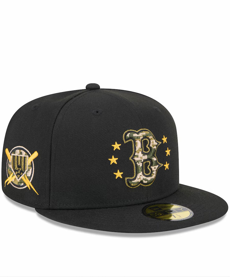 Boston Red Sox New Era Black 2024 Armed Forces Day On-Field 59FIFTY Fitted Hat
