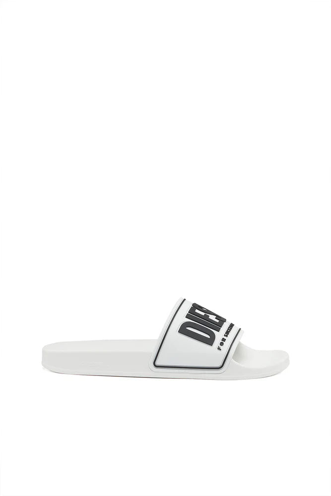 DIESEL SA-MAYEMI-POOL SLIDES WITH 3D LOGO "WHITE"