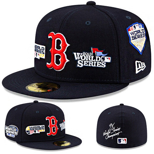 New Era Boston Redsox Fitted Hat MLB Classic World Series Patch