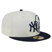 New York Yankees New Era Lonestar 59FIFTY Fitted Hat - Cream/Navy