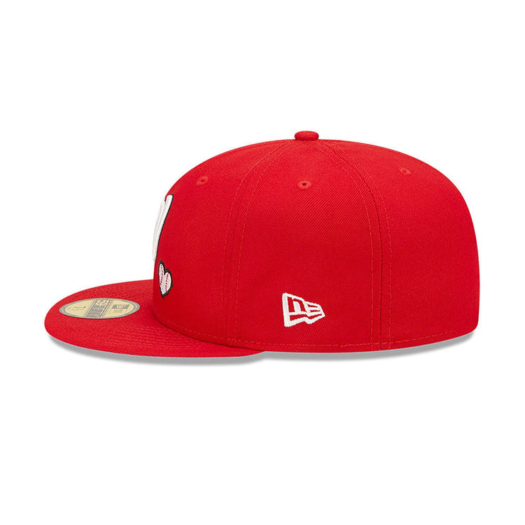 WASHINGTON MLB TEAM HEART RED 59FIFTY FITTED CAP