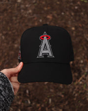 Black Los Angeles Angels Red Bottom 50th Anniversary Patch New Era 59Fifty Fitted