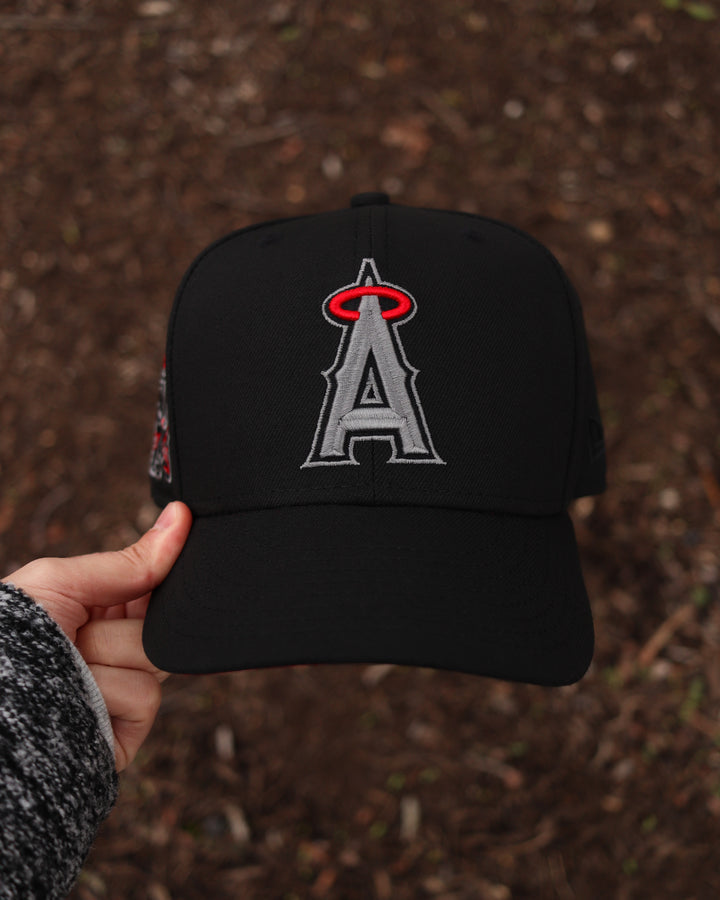 Black Los Angeles Angels Red Bottom 50th Anniversary Patch New Era 59Fifty Fitted