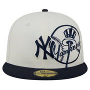 New York Yankees New Era Lonestar 59FIFTY Fitted Hat - Cream/Navy