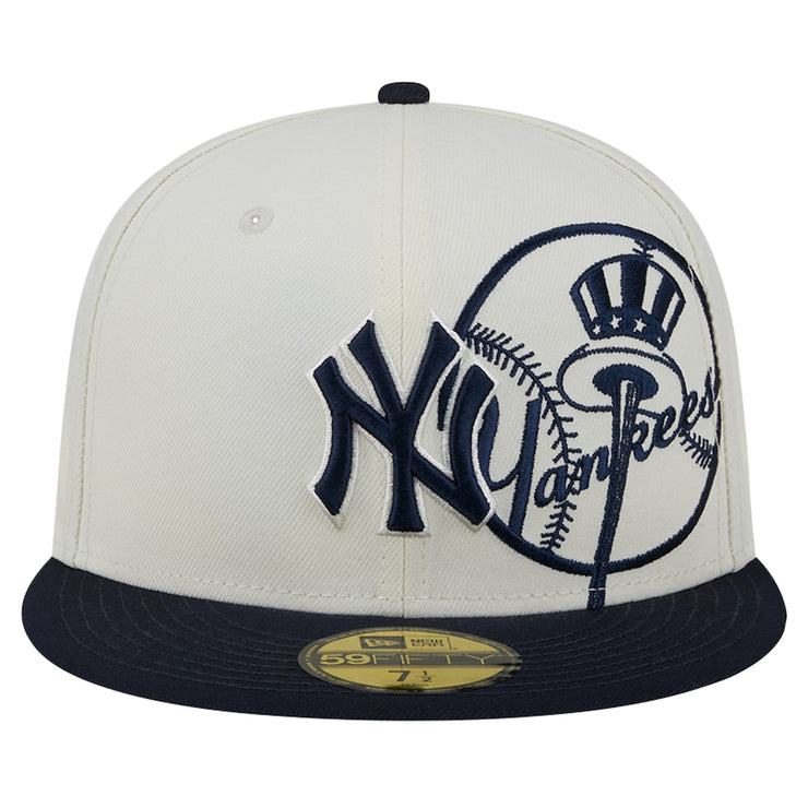 New York Yankees New Era Lonestar 59FIFTY Fitted Hat - Cream/Navy