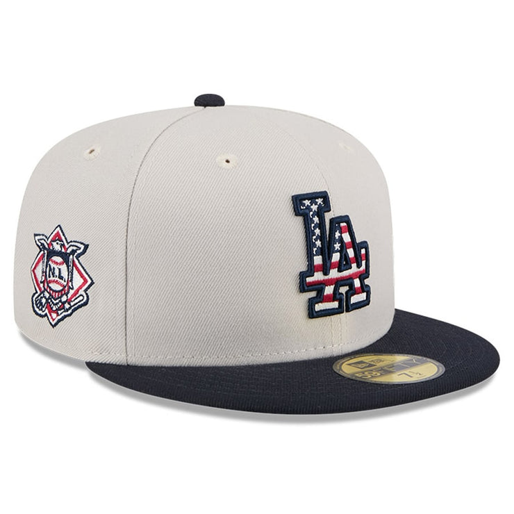 Los Angeles Dodgers New Era Khaki/Black 2024 Fourth of July 59FIFTY Fitted Hat