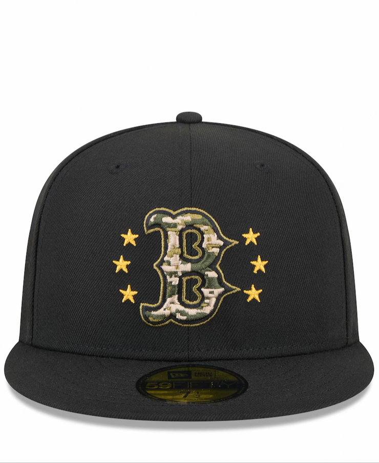 Boston Red Sox New Era Black 2024 Armed Forces Day On-Field 59FIFTY Fitted Hat