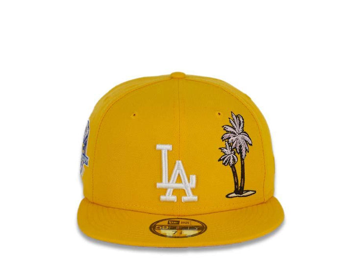 Los Angeles Dodgers New Era MLB 59Fifty Fitted Cap Gold Crown Palm Tree 50th Anniversary Side Patch