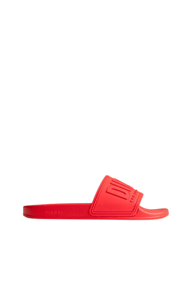 DIESEL SA-MAYEMI-POOL SLIDES WITH 3D LOGO "RED"