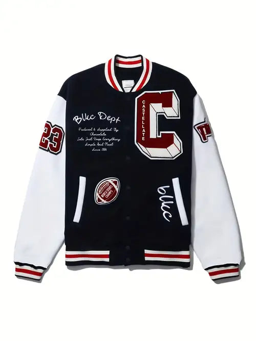 Blue Dept Varsity Jacket
