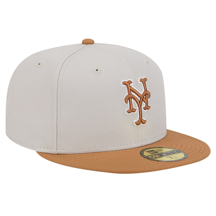New York Mets New Era Two-Tone Color Pack 59FIFTY Fitted Hat - Khaki/Brown