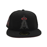 Black Los Angeles Angels Red Bottom 50th Anniversary New Era Fitted Cap