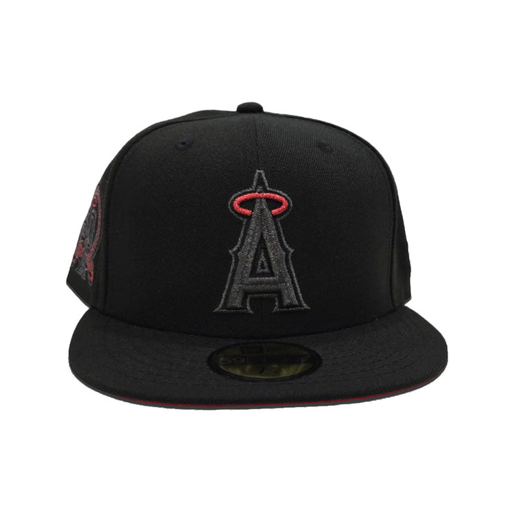 Black Los Angeles Angels Red Bottom 50th Anniversary New Era Fitted Cap