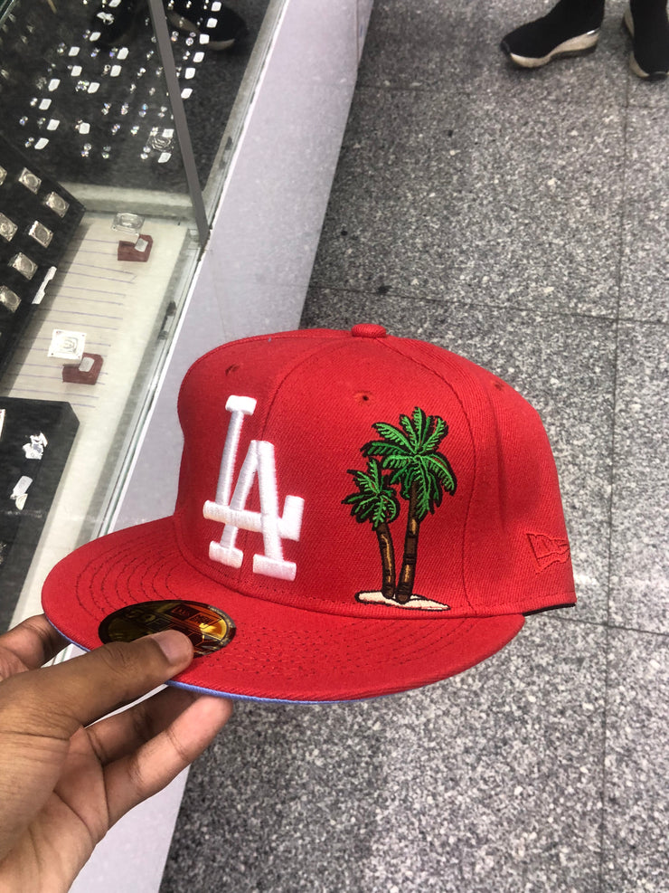 Red Los Angeles Dodgers Palm Tree Blue Bottom 50th Anniversary Snapback
