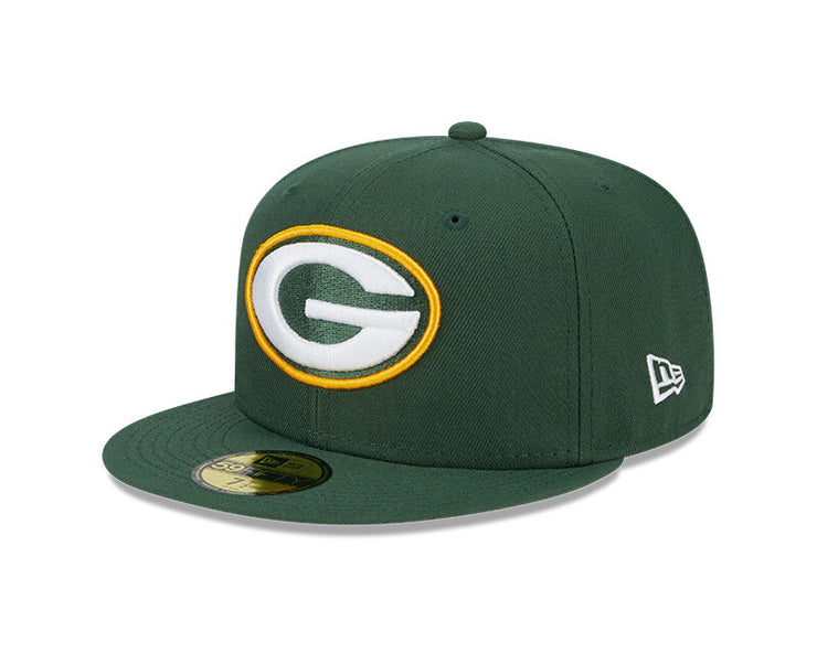 New Era Green Bay Packers 59FIFTY Green Fitted Hat Sidepatch 5950 Cap