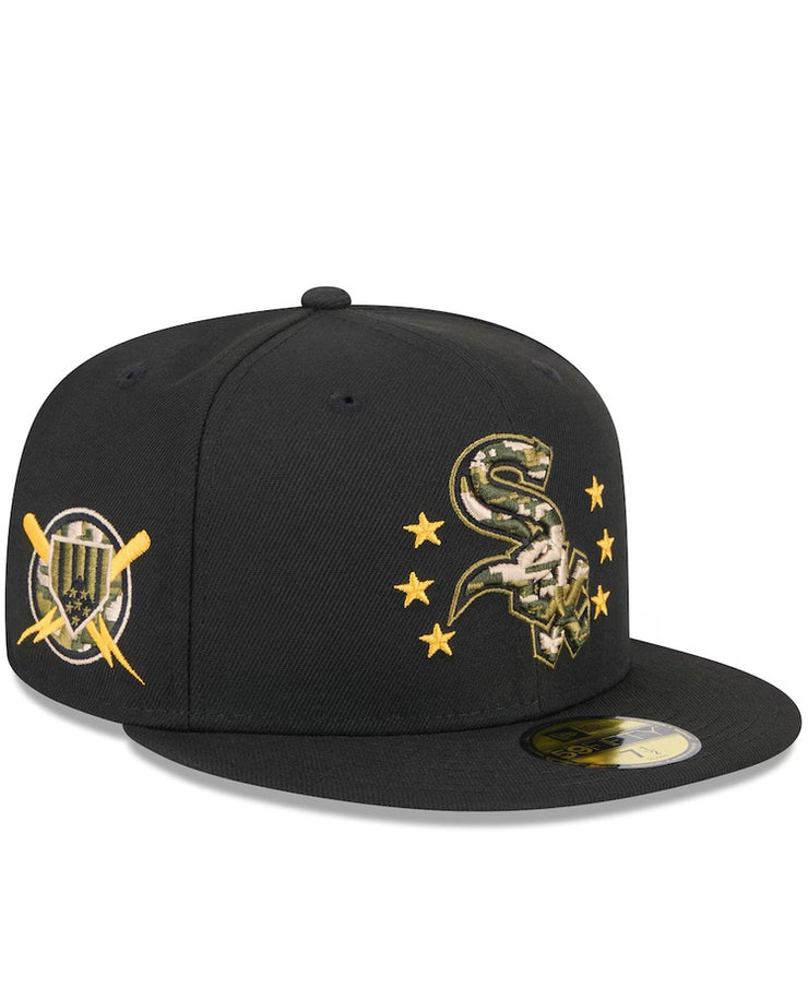 Chicago White Sox New Era Black 2024 Armed Forces Day On-Field 59FIFTY Fitted Hat