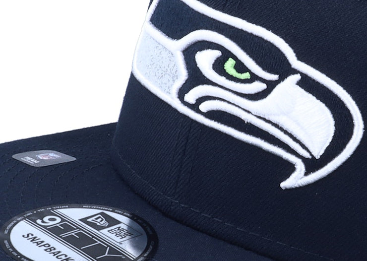 Seattle Seahawks NFL Patch Up 9FIFTY Navy Snapback - New Era