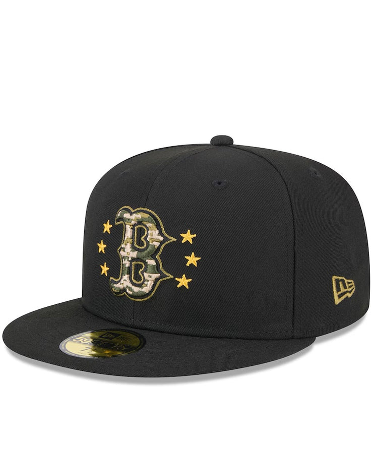 Boston Red Sox New Era Black 2024 Armed Forces Day On-Field 59FIFTY Fitted Hat