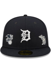 NEW ERA DETROIT TIGERS MENS NAVY BLUE IDENTITY 59FIFTY FITTED HAT