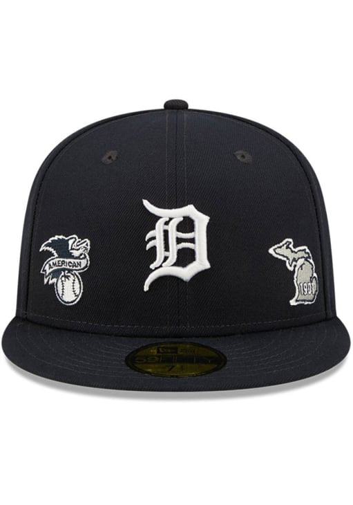 NEW ERA DETROIT TIGERS MENS NAVY BLUE IDENTITY 59FIFTY FITTED HAT
