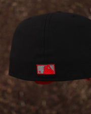 Black Los Angeles Angels Red Bottom 50th Anniversary Patch New Era 59Fifty Fitted