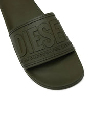 DIESEL SA-MAYEMI-POOL SLIDES WITH 3D LOGO "ALL BLACK"
