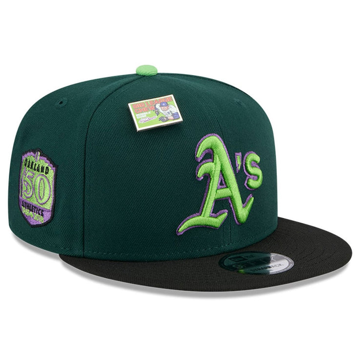 Oakland Athletics New Era Green/Black Sour Apple Big League Chew Flavor Pack 9FIFTY Snapback Hat
