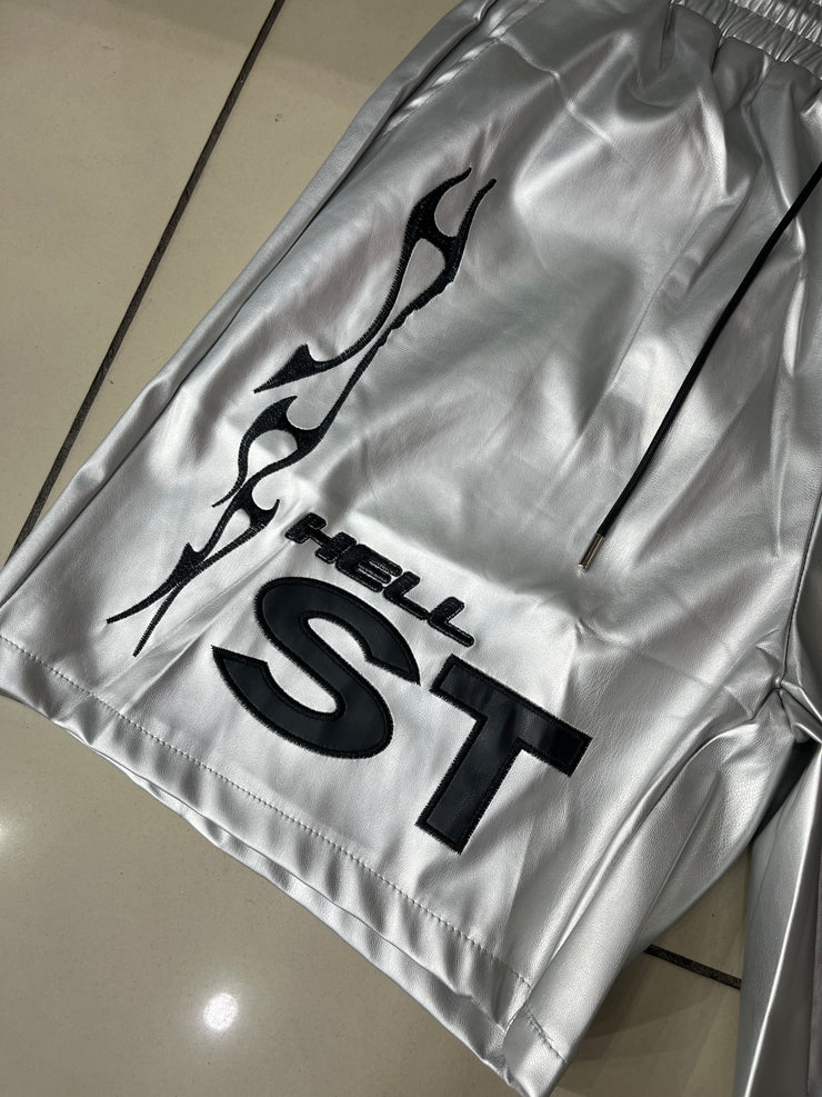 HELLSTAR Leather Shorts “Grey”