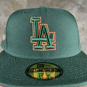 New Era LA Dodgers 50th Anniversary Green Red Gold Fitted Cap