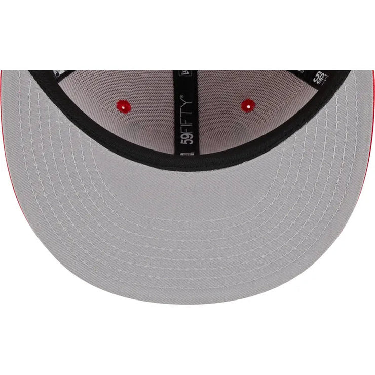 NEW ERA FLAT BRIM 59FIFTY DRAFT EDITION 2023 CHICAGO BULLS NBA RED FITTED CAP