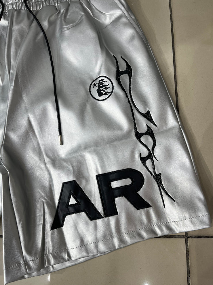 HELLSTAR Leather Shorts “Grey”