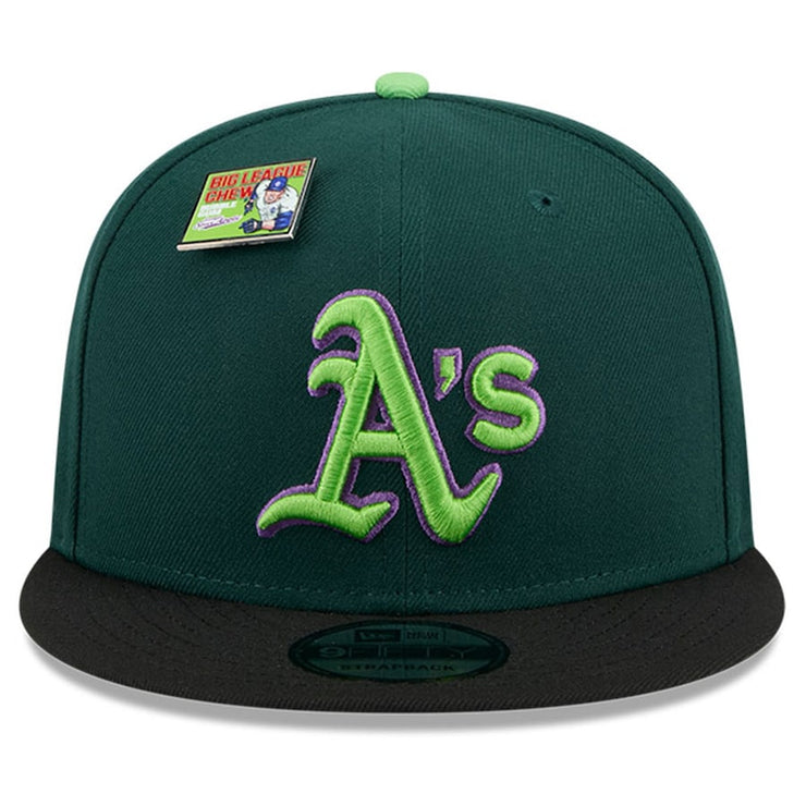 Oakland Athletics New Era Green/Black Sour Apple Big League Chew Flavor Pack 9FIFTY Snapback Hat