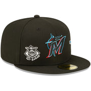 MIAMI MARLINS Men's New Era Black Miami Marlins Identity 59FIFTY Fitted Hat
