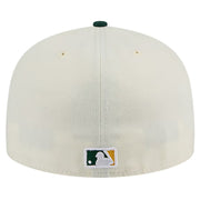 Oakland Athletics New Era Evergreen Chrome 59FIFTY Fitted Hat - Cream