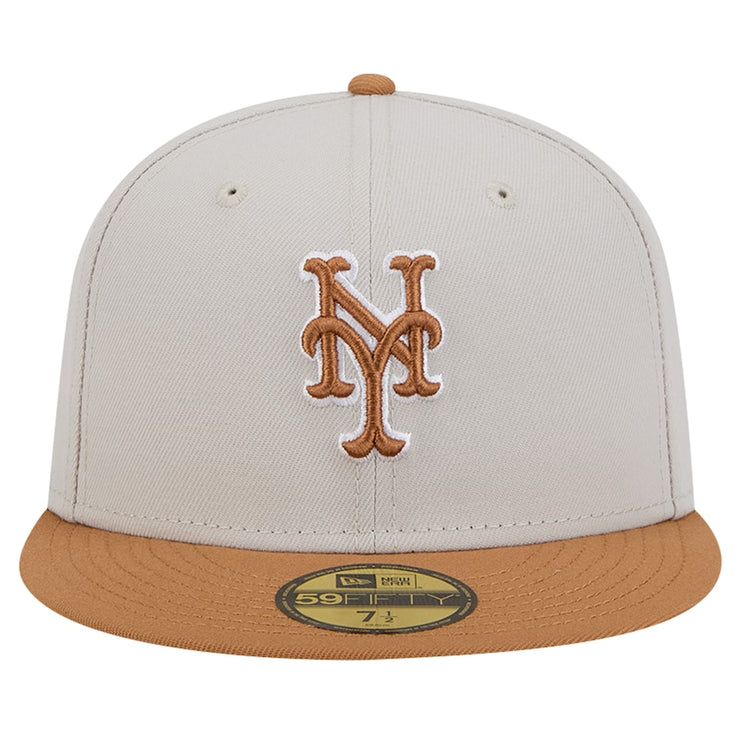 New York Mets New Era Two-Tone Color Pack 59FIFTY Fitted Hat - Khaki/Brown