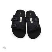 JONATHAN D BUCKLE SANDAL BLACK SLIDES