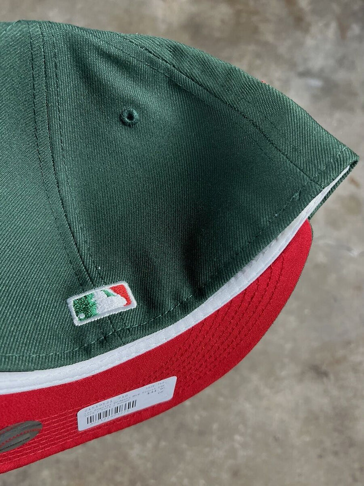 New Era LA Dodgers 50th Anniversary Green Red Gold Fitted Cap