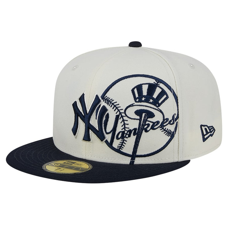 New York Yankees New Era Lonestar 59FIFTY Fitted Hat - Cream/Navy