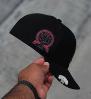 Black Los Angeles Angels Red Bottom 50th Anniversary Patch New Era 59Fifty Fitted