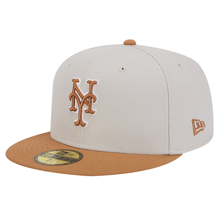 New York Mets New Era Two-Tone Color Pack 59FIFTY Fitted Hat - Khaki/Brown