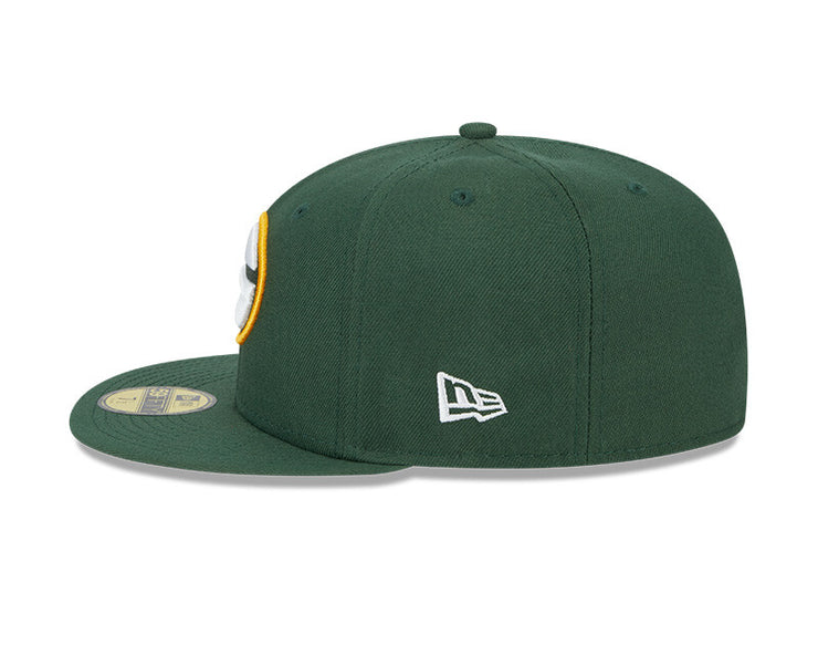 New Era Green Bay Packers 59FIFTY Green Fitted Hat Sidepatch 5950 Cap