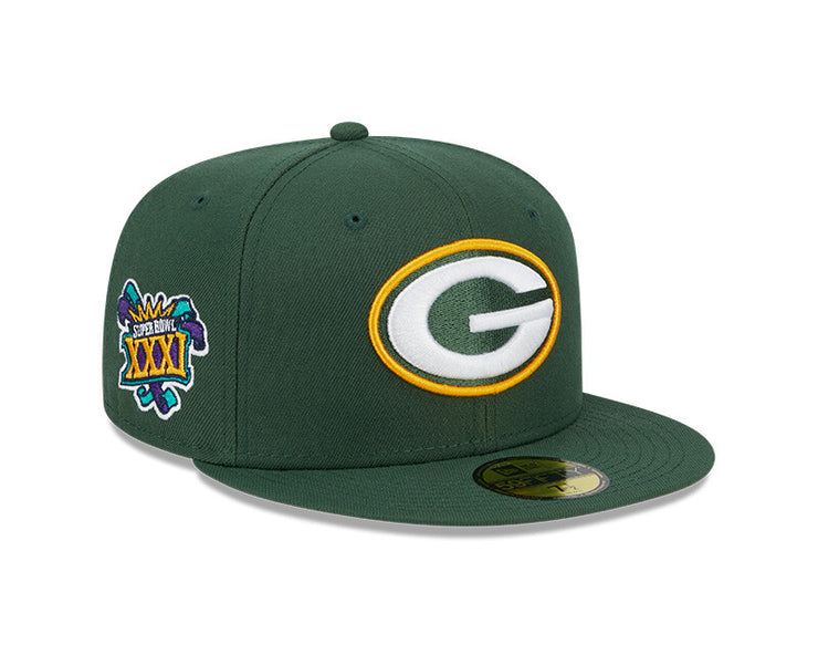 New Era Green Bay Packers 59FIFTY Green Fitted Hat Sidepatch 5950 Cap