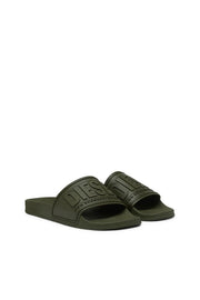 DIESEL SA-MAYEMI-POOL SLIDES WITH 3D LOGO "ALL BLACK"