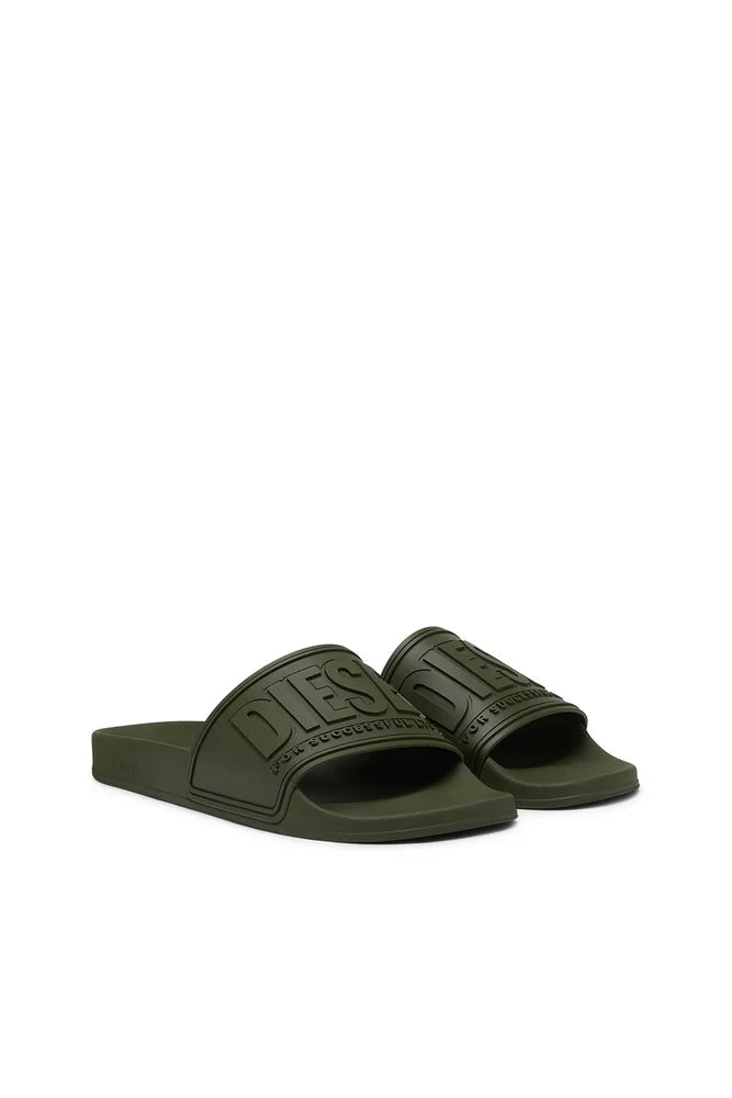 DIESEL SA-MAYEMI-POOL SLIDES WITH 3D LOGO "ALL BLACK"