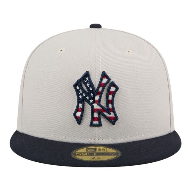 New York Yankees Khaki and Navy Fourth of July 2024 New Era 59FIFTY Fitted Hat