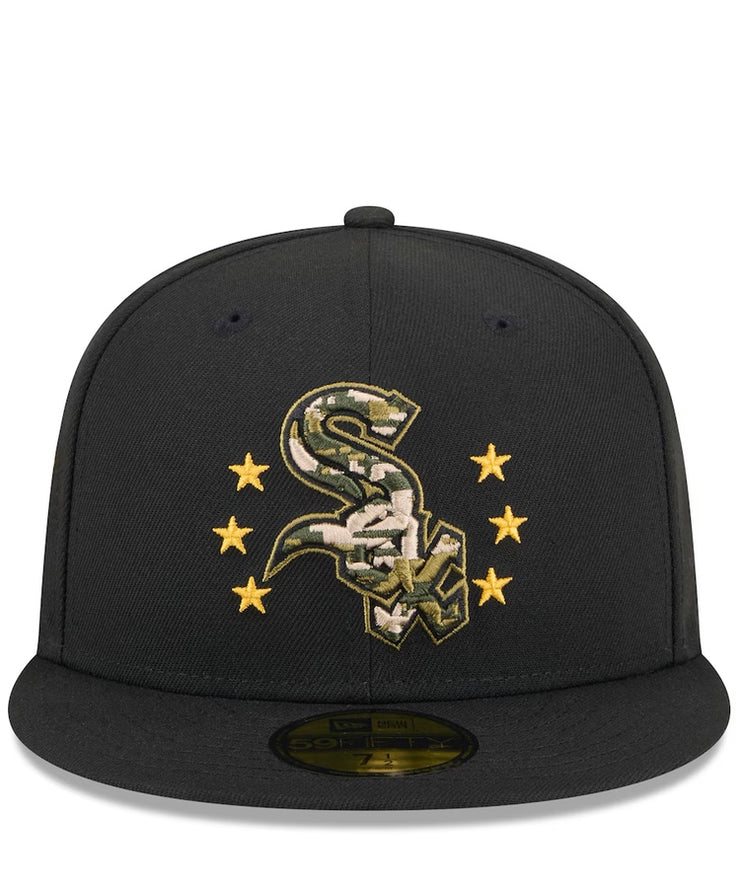 Chicago White Sox New Era Black 2024 Armed Forces Day On-Field 59FIFTY Fitted Hat