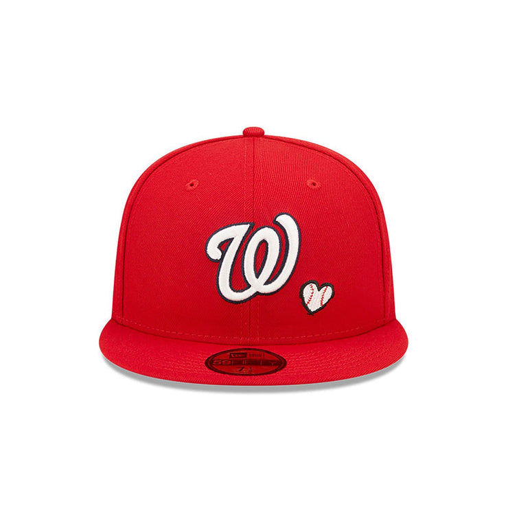 WASHINGTON MLB TEAM HEART RED 59FIFTY FITTED CAP